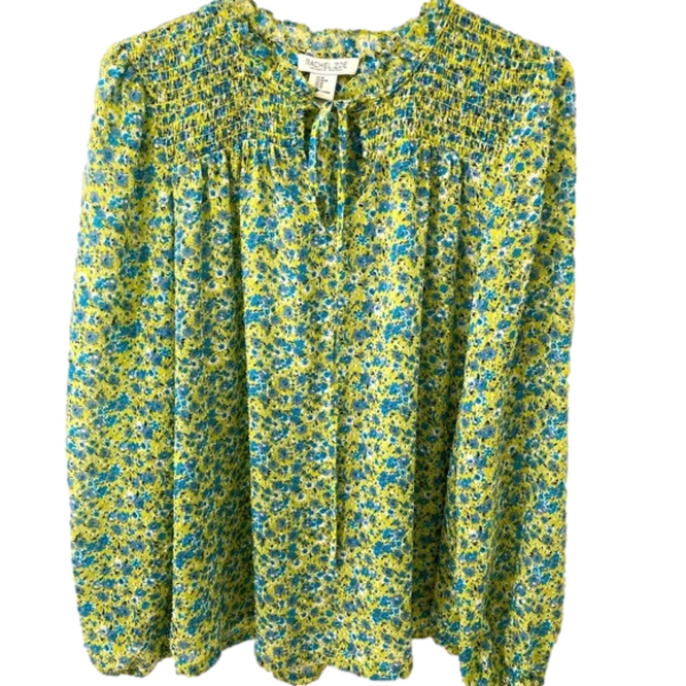 RACHEL ZOE FLORAL PEASANT LONG SLEEVE TOP - Size Medium